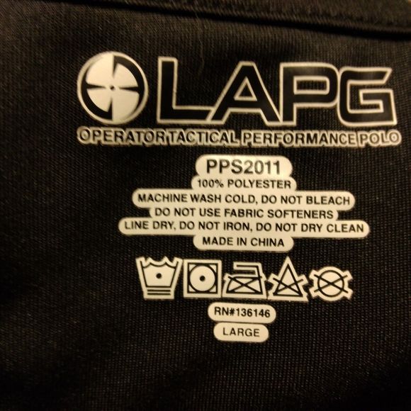 LAPG polo shirt mens L Large black operator tactical performance polo PPS2011 - Picture 5 of 8